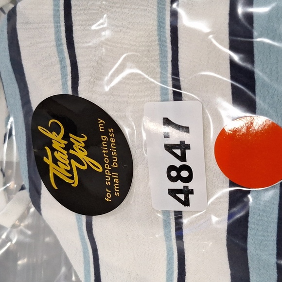 Lovers + Friends Blue White Malia Ruffle Coastal Cold Shoulder Romper Size M - Picture 14 of 14